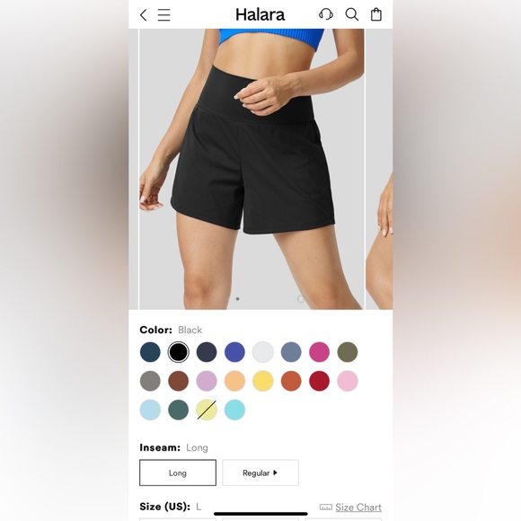 x3 pairs - L - Halara Super High Waisted Back Pocket 2-in-1 Yoga Shorts 5'' - Picture 3 of 5